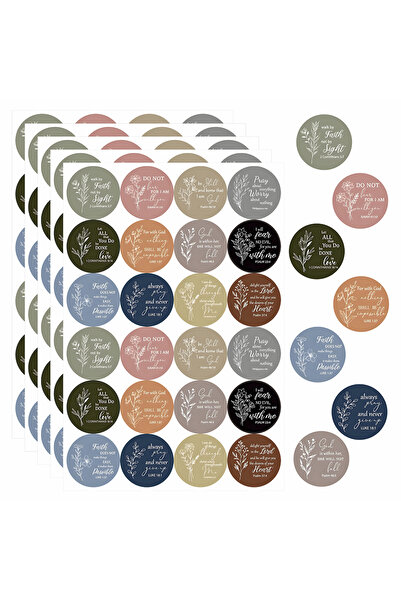 Choice مجموعة متنوعة من 120 قطعة من ملصقات آيات الكتاب المقدس، 12 تصميمًا، مل...