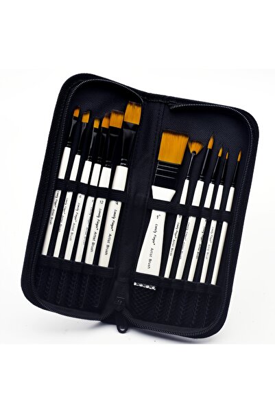 Choice مجموعة فرش رسم احترافية مكونة من 12 قطعة مع حقيبة، مناسبة للألوان الأك...