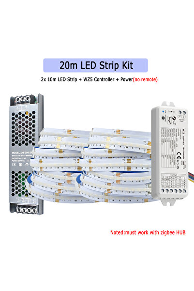 Choice 20m Kit no remote 10M 20M Tuya Zigbee 3.0 COB RGB+CCT LED Strip 24V Di...
