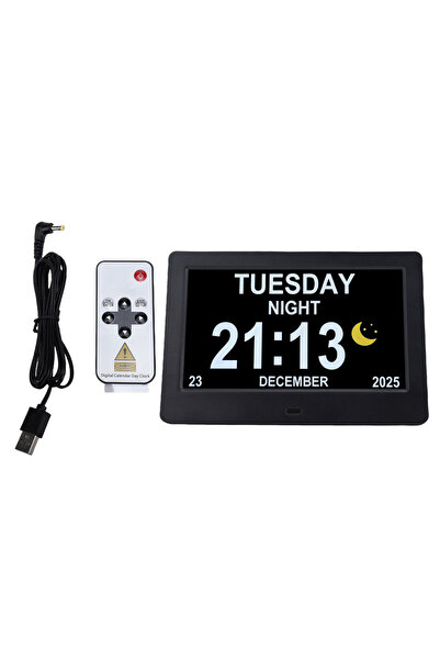 Choice1 black 7 Inch Digital Calendar Multifunctional Clk with Date Display A...
