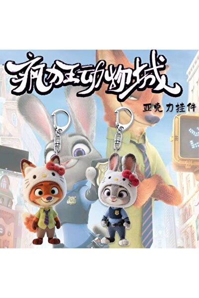 Choice8 قطعتان من سلسلة مفاتيح زوتوبيا الكرتونية، جودي ونيك، سلسلة مفاتيح لطي...