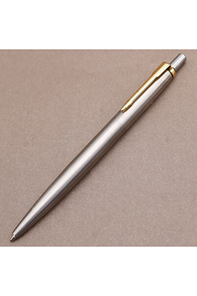 KOQZM قلم حبر جاف فاخر بلون الفولاذ المقاوم للصدأ، ذهبي اللون! قلم حبر جاف فا...