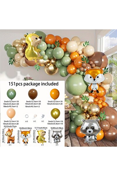 Choice Other MULTI 151PCS Woodland Animal Balloon Garland Set, Forest Animal ...