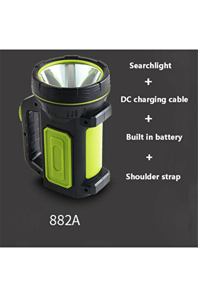 Choice مصباح يدوي محمول 882A قابل لإعادة الشحن، مزود بكشاف LED قوي، وضعان للإ...