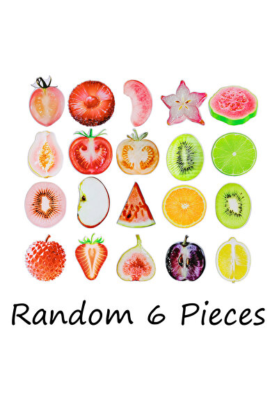 Choice Random 6-Piece Random 6-Piece Set of Clear Fruit Bookmarks Reading Acc...