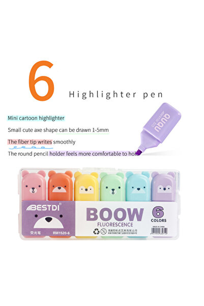 Choice 6 Colors 4/5/6 Color Set Punctuation Mini Fluorescent Pen Eye Protecti...