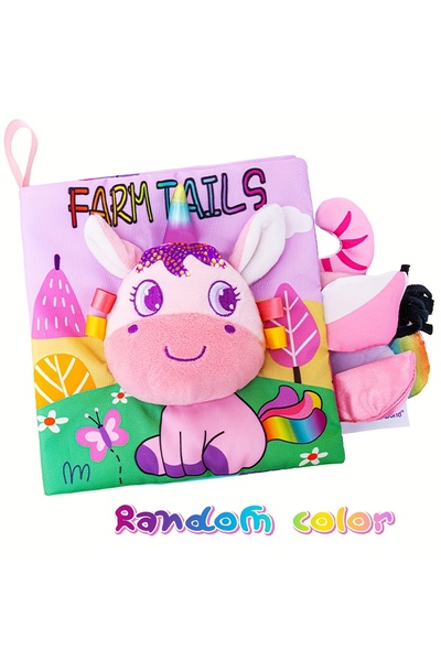 Choice كتاب قماشي بذيل وحيد القرن، كتاب قماشي للتنوير، لعبة تعليمية مبكرة تعم...