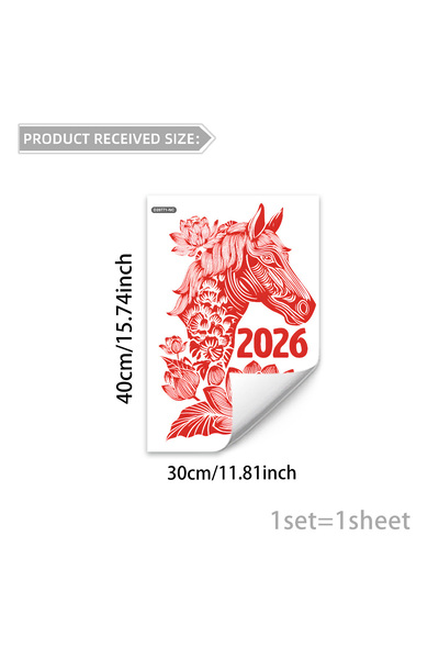 Choice 30x40cm 1sheets 1sheets 2026 Happy New Year Christmas Decorativ Sticke...