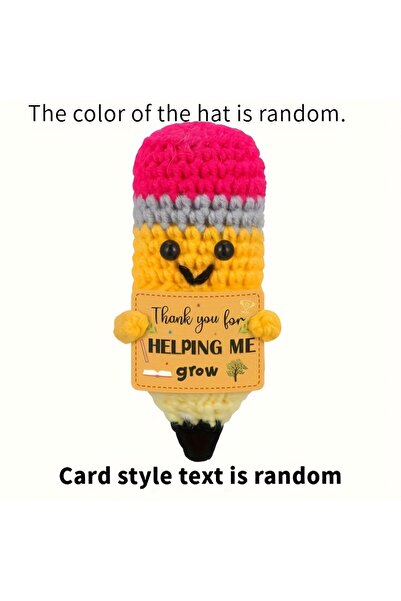 Choice random color 1pc 1pc Vibrant Yellow Crochet Pencil Amigurumi with "BES...