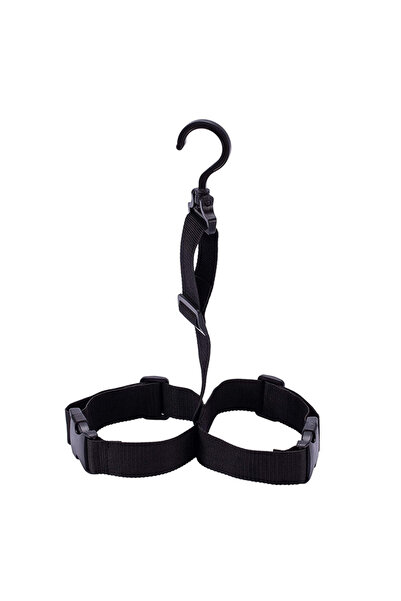 Choice علاقة أحذية صيد سوداء، علاقة أحذية مطر، حزام، رف تجفيف، تخزين، مشبك دو...