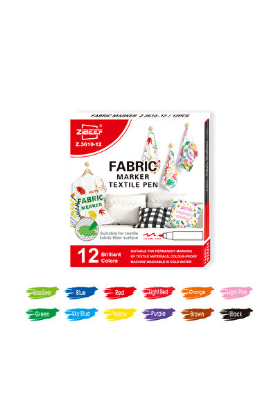 Choice 12 colors Fabric Markers Pen, 12/24 Colors Permanent Fabric Markers Pe...