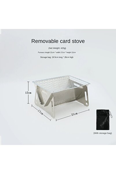 Choice موقد تخييم قابل للطي من الفولاذ المقاوم للصدأ، يعمل بالفحم أو الحطب، م...