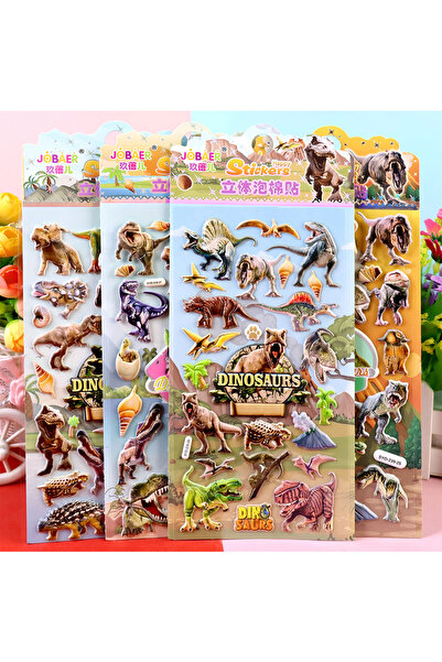 Choice 4 قطع من ملصقات الفقاعات الرائعة على شكل حيوانات وديناصورات، لتزيين حف...