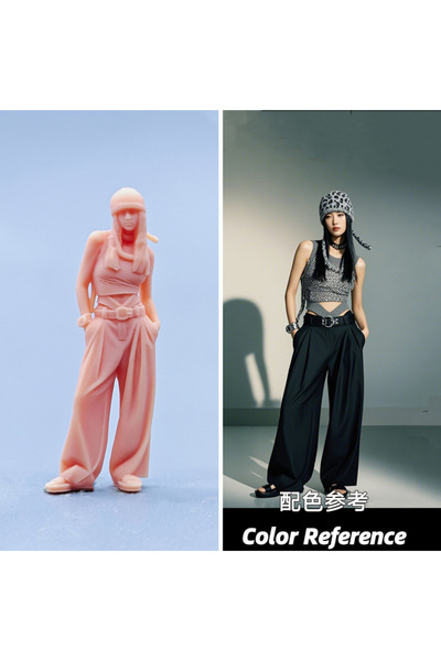 Choice مجسمات مصغرة بمقياس 1/64، مصنوعة من الراتنج، مع قبعة محبوكة، وحقيبة، و...