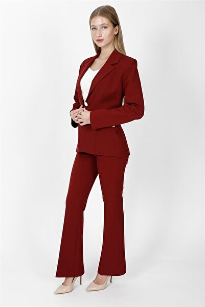 ÖNDER ÖZSOY Garnili Single Button Classic Jacket & Pocketed Spanish Leg Pants...