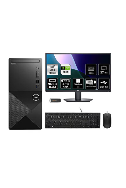 Dell Vostro 3030MT i5 14600 96GB 4TB SSD RTX5050/8GB W11P Masaüstü Bilgisayar...