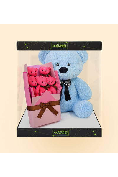 Özgüner Oyuncak Valentine's Day Special Gift Boxed Plush Teddy Bear and Fuchs...
