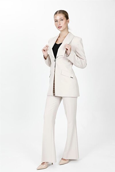 ÖNDER ÖZSOY American Lapel Modern Long Jacket & Spanish Flare Pants Women's S...