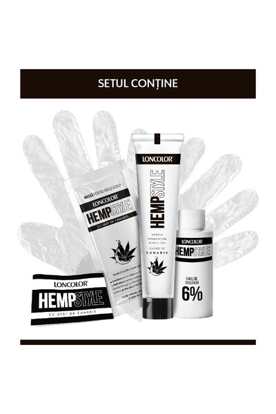 Loncolor Vopsea de Par Permanenta Hempstyle cu Ulei de Canabis, 10.19 Blond A...