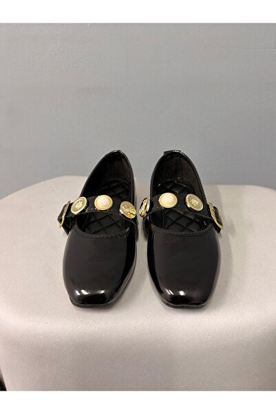 Beyond Women's Black Patent Leather Ballerinas with Money Buckle 1.5cm Byndpt03