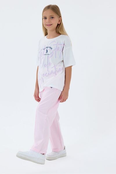 U.S. Polo Assn. Set pentru fete cu licență US Polo Assn pentru 4-15 ani-liliac