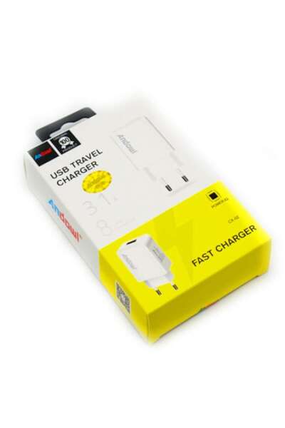 Andowl Încărcător de rețea USB, încărcare rapidă 3.1 A, alb