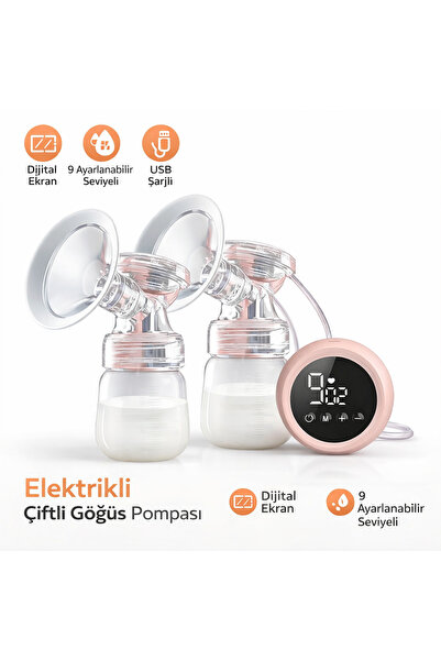 MorBebe Çift Elektrikli Göğüs Pompası I Elektrikli Süt Pompası ISüt Sağma Mak...