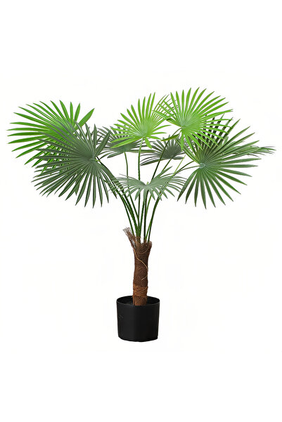 sharpdo 87CM Artificial Fan Palm Tree, Lifelike Faux Tropical Plant with 8 Le...