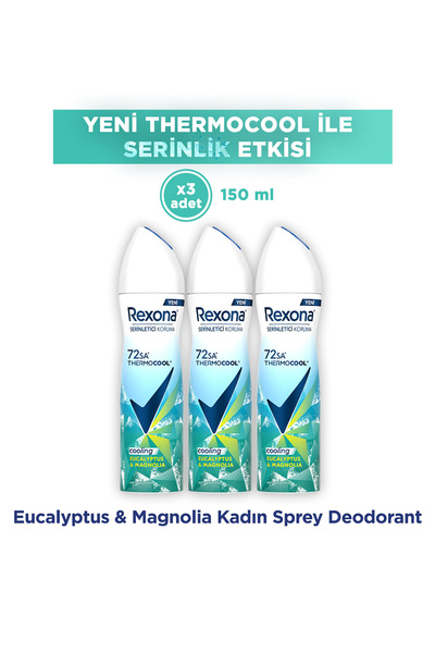 Rexona Thermocool Kadın Sprey Deodorant Eucalyptus & Magnolia 150 ml x3