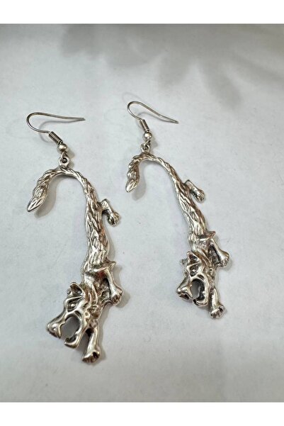 Yuchicly Curved Abstract Figured Metal Dangle Earrings