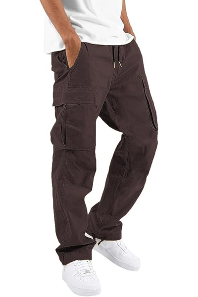 OEM Men's lightweight cargo pants, wear-resistant, 4 pockets, Brown 30