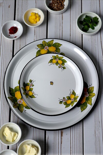 İnci Emaye 60-40 No. Enamel Sini Tableware, Food Presentation Tray, Tableware...