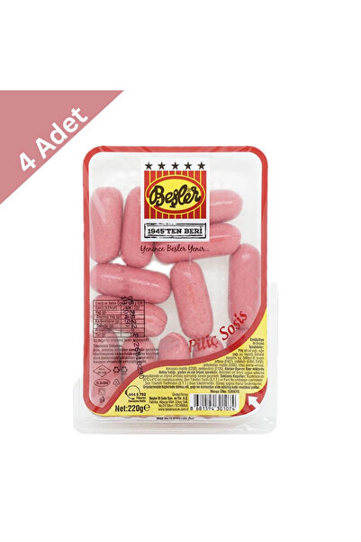 diğer0101 Beşler Piliç Kokteyl Sosis (220 g) x 4 Adet - Pratik ve Eğlenceli A...