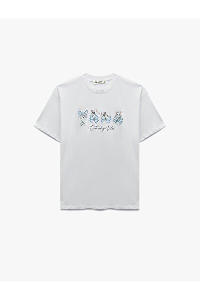Koton Ženska T-shirt 6SAL10096IK ECRU
