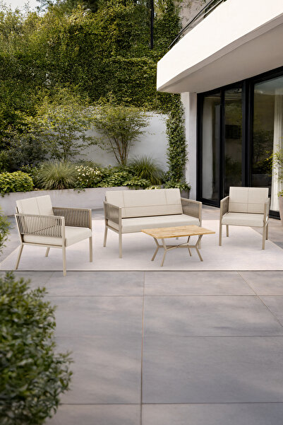 Wood House ARMA BAHÇE TAKIMI (cappucino-krem)