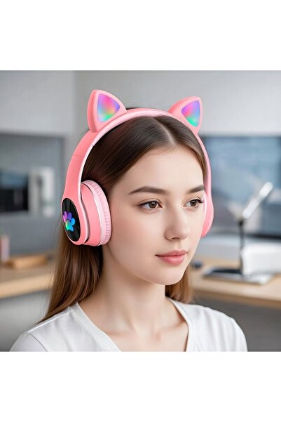 Hepaks P40 Kedi Kulaklı Tasarımlı RGB Işıklı Bluetooth Kulaklık