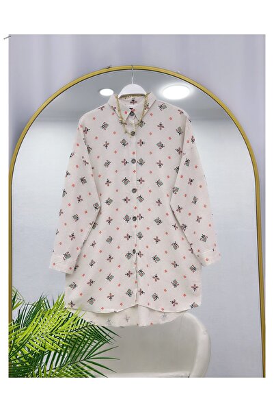 YEDİLALE Linen Mixed Pattern Loose Tunic