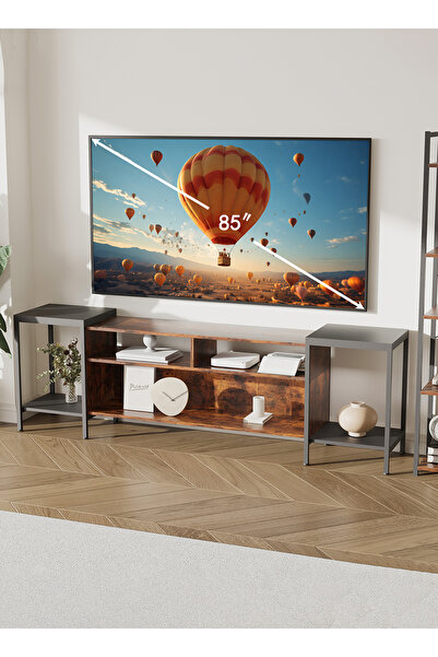 AnneFish 120-195cm Retractable TV Stand For Up To 85 Inch TV Cabinet Table Wi...