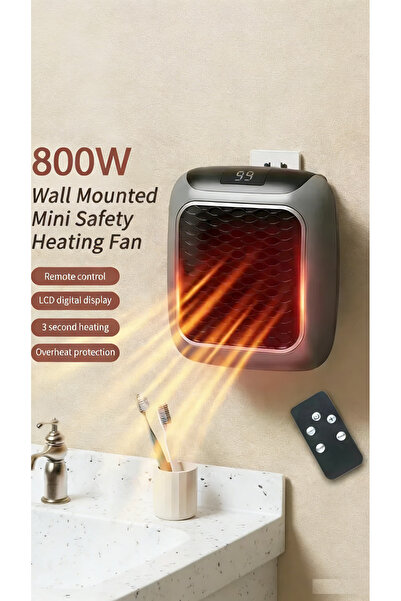 Makrystorm سخان صغير بقدرة 800 واط، حمام سريع التسخين بسيراميك PTC مع جهاز تح...