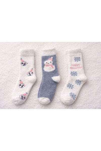 Sky Socks 3-Piece Plush Winter Soft Wool Socks with Scented Snowman Pattern f...