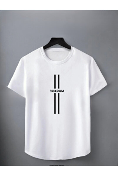 ALCİNOUS تي شيرت أساسي بياقة دائرية مطبوعة من القطن للجنسين