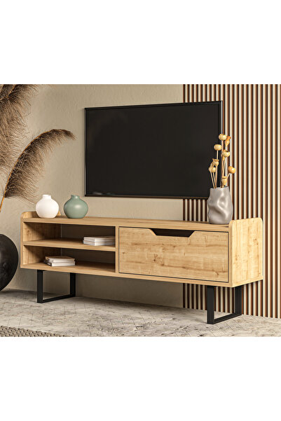MERT SERT MOBİLYA Angela Tv Sehpası, Tv Ünitesi, Metal Ayaklı Tv Ünitesi