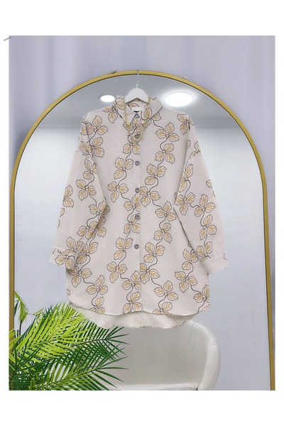 YEDİLALE Linen Mixed Pattern Loose Tunic