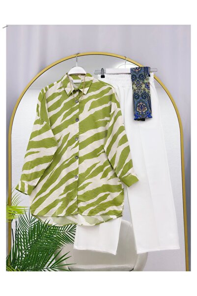 YEDİLALE Cămașă cu model valuri, pantaloni cu croială regulară, set din două ...