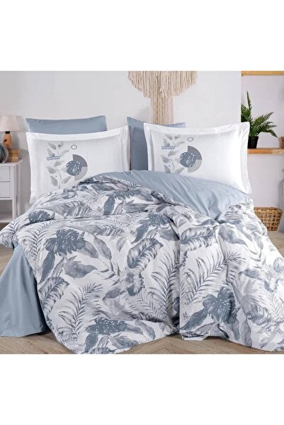 Talis Tiff Denim Double Bed Linen, 100% Cotton Poplin