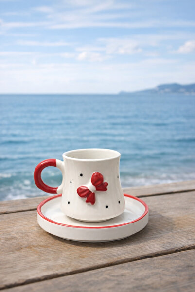 Renkli Hobi Evi Kurdele Seramik Türk Kahvesi Fincanı