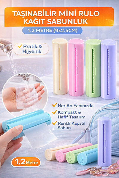 Ecuy Rulo Aparatlı Lavanta Kokulu Kullan At Kağıt Sabun Taşınabilir Cep Boy H...