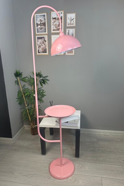 Bamyum Pembe Metal Sehpalı Hareketli Başlık E27 Lambader