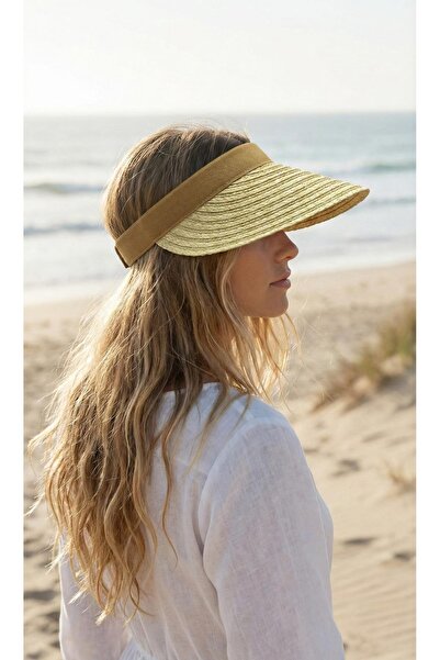 LAGRANZE Aura Sun Women's Straw Visor Hat