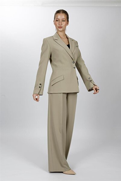 ÖNDER ÖZSOY Men's Lapel Collar Double-Breasted Modern Jacket & Classic Palazz...